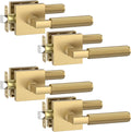 Asidrama 4 Pack Champagne Bronze Passage Door Handles, Door Lever with Door Knobs Indoor for Bedroom or Bathroom, Heavy Duty Door Handles Interior with Locks for Left Right Sided Doors