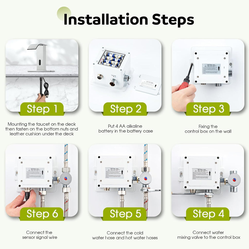 Automatic Motion Sensor Faucet with Waterfall Spout,Stainless Steel Sink Faucet with Hole Cover Plate (Regular, Chrome)