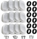 Cat Water Fountain Filter Compatible with Stainless Steel Dispenser, Efficient Filtration with Coconut Shell Activated Carbon and Fresh Water (12 Filters+12 Sponges)