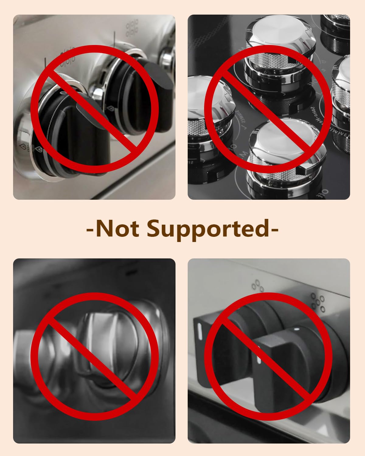 Stove Knob Safety Covers - 5 Pack Heat Resistant Oven Knob Covers for Child Safety with 3M Strong Adhesive, Gas Stove Knob Covers with Dual-Button Locks & Visual Design, Black