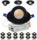 Adetu 4 inch 5CCT Gimbal Black Led Recessed Lights, 360°+90° Adjustable Directional Recessed Lighting, 2700K-5000K Dimmable Retrofit Eyeball Can Lights with Jbox, ETL&Energy Star (Black,12 Pack)