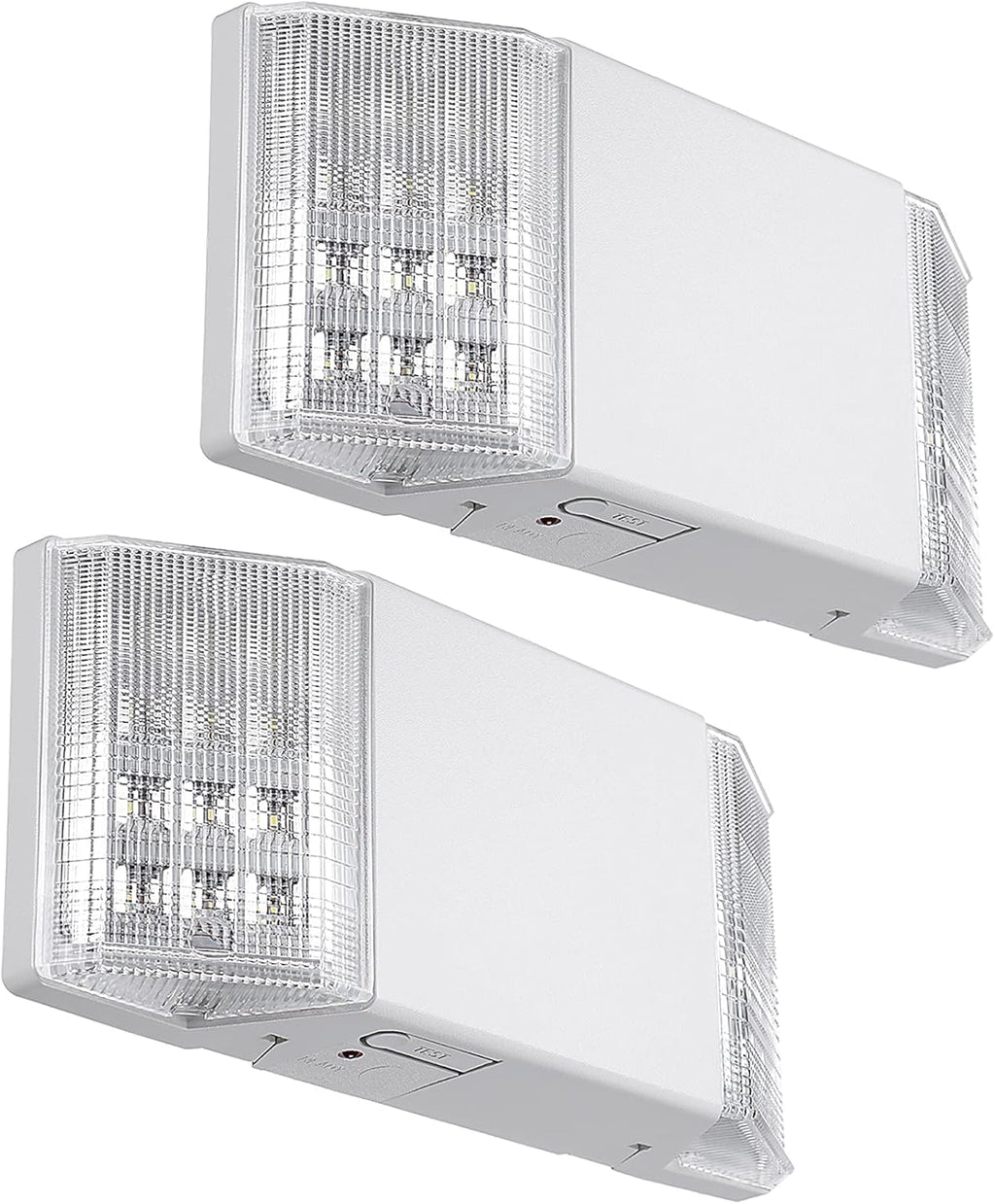 TORCHSTAR LED Emergency Lighting, Commercial Emergency Lights with Battery Backup, UL Listed, Two Square Heads, AC 120/277V, Hardwired Emergency Exit Light Fixtures for Business, Pack of 2