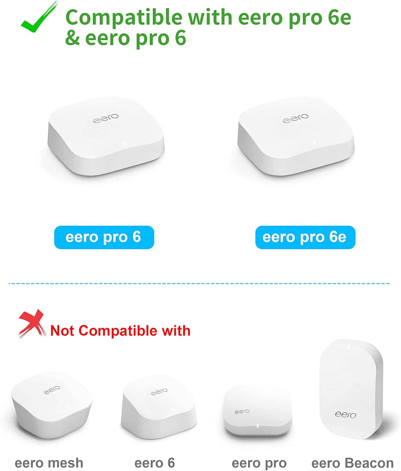 COOLWUFAN Wall Mount Holder for eero Pro 6 or eero Pro 6E Home WiFi System-Simple and Sturdy Wall Mount Holder Stand Bracket for eero Pro 6E & Pro 6 tri-Band mesh Wi-Fi 6 System (White(2 Pack))
