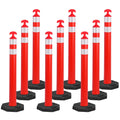 OrangeStar 9-Pack 42" Traffic Delineator Post Cones with Heavy Duty Rubber Base, Orange Safety Cones for Road, Parking Lot, Warehouse, Construction Zone Safety