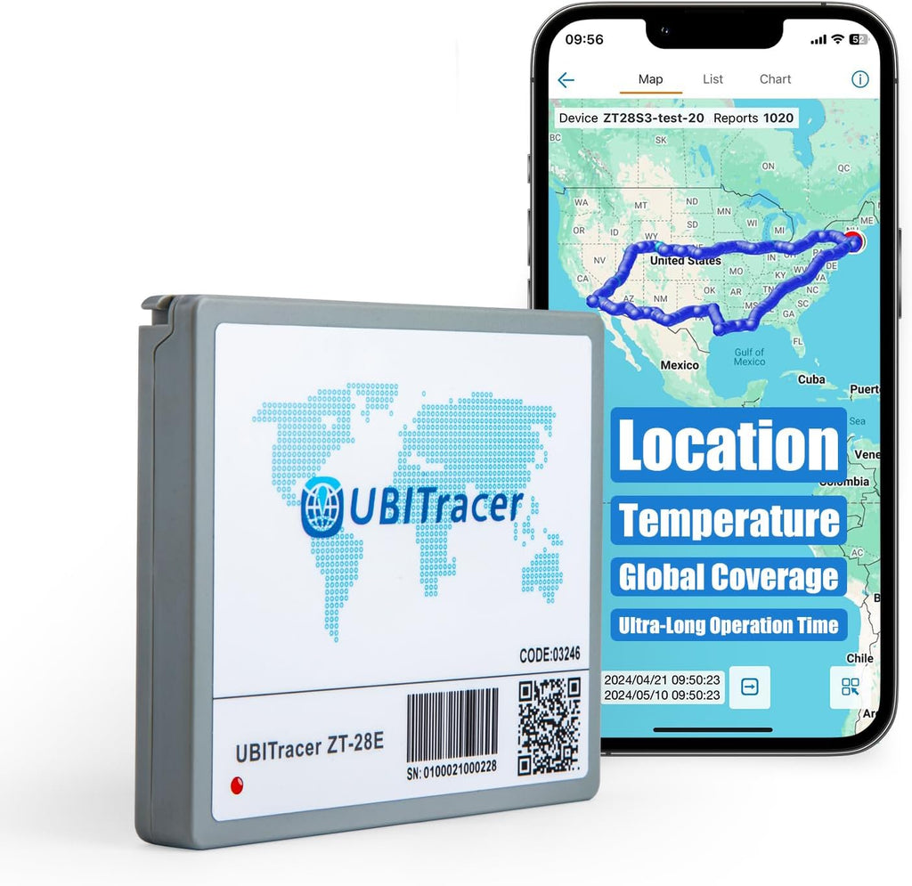 UBITracer Multi-Sensor GPS (Business Edition): Location + Temperature. Up to 5-Year Battery Life. Vehicle Tracker. Monitor Trailer, Equipment, Cold Chain, Pallet. Subscription Required.