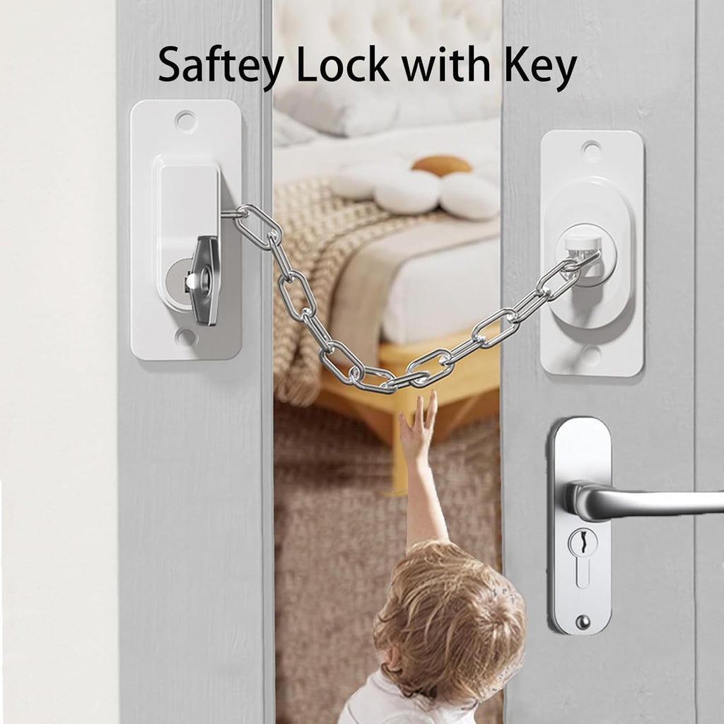 CMINGJ (3 Pack) Child Safety Locks, Adjustable Refrigerator Lock with Keys, for Fridge, Door, Drawers, Toilet and Child Safety Cabinet Lock, door lock, window lock for Kids and Toddlers (White)