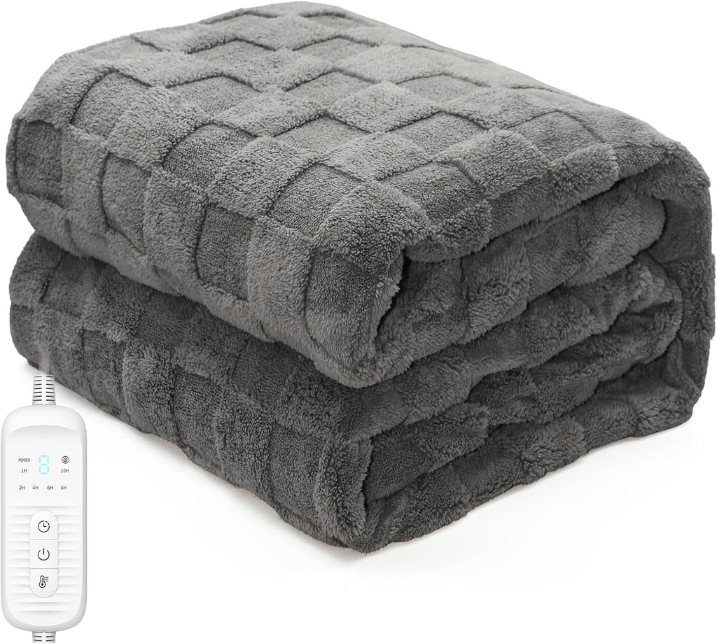 Electric Heated Blanket Full - 72" x 84" Heating Blanket Throw House Warming Gifts New Home, Ultra Soft Warm Flannel Sherpa Fast Heat,8 Heat Level 10 Hours Auto-Off ETL Certified