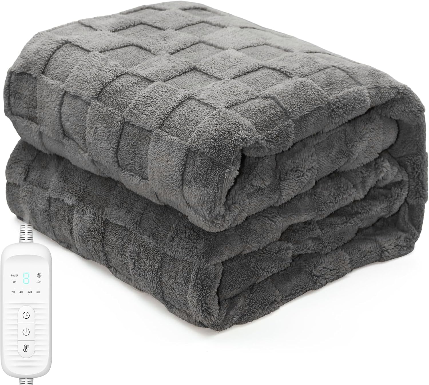 Electric Heated Blanket Twin - 62" x 84" Heating Blanket Throw House Warming Gifts New Home, Ultra Soft Warm Flannel Sherpa Fast Heat,8 Heat Level 10 Hours Auto-Off ETL Certified
