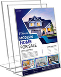 3 Pack Acrylic Sign Stand Holders, 8.5 x 11 Clear Plastic Table Paper Display Stand, Suit for Displaying Posters, Picture, Flyers, Menu