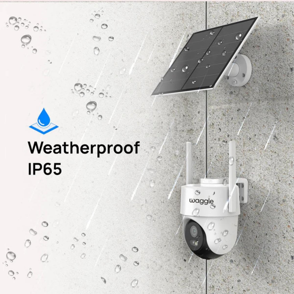 Waggle 4G LTE Solar Security Camera, 2K Wireless Outdoor Camera, No Wi-Fi Needed, 350° Pan 90° Tilt, PIR Motion Detection, AOV, Ultra Vision Day & Night - Subscription Required - Truly Unlimited Data