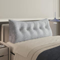 WOWMAX Headboard Pillow Queen Triangular Bed Wedge Pillow for Headboard Wedge Pillow Headboard for Daybed Bunk Bed Silver Bolster Pillow for Bed, Jacquard Satin Fabric 100% Pure Cotton, Light Grey