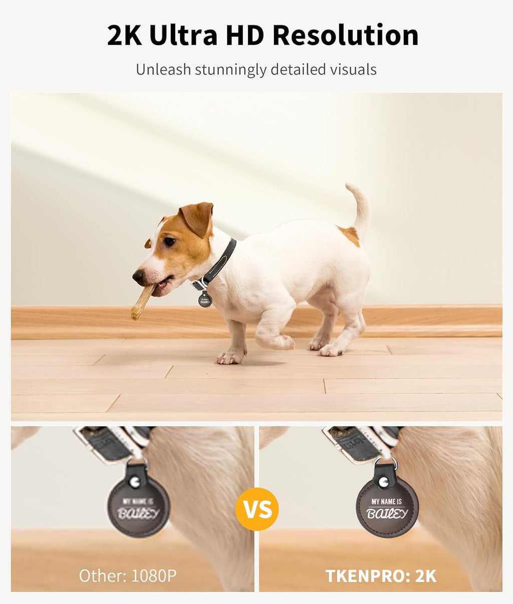 2K Pet Camera Treat Dispenser, 360°View Dog Camera with Phone App, 5G&2.4G WiFi 2-Way Talk Pet Cam Indoor for Cats Remote Treat Tossing, Motion Alerts, Auto Tracking