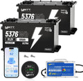 WattCycle 48V 105Ah Golf Cart Batteries 2 Pack, 48V Lithium Battery 250A BMS with 15A Charger, LiFePO4 Battery 15000+ Deep Cycles, IP65 Waterproof Marine Batteries, Built-in Bluetooth, Perfect for RV