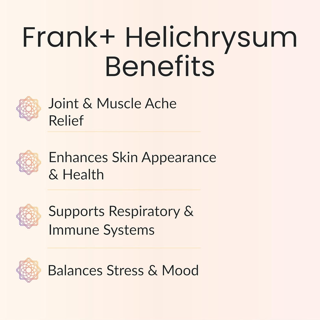Vitality Extracts Frank+ Helichrysum Essential Oil Blend - 10ml, Frankincense Boswellia Seratta, Aromatherapy, Soft Skin, Relief from Daily Aches & Soreness, Natural