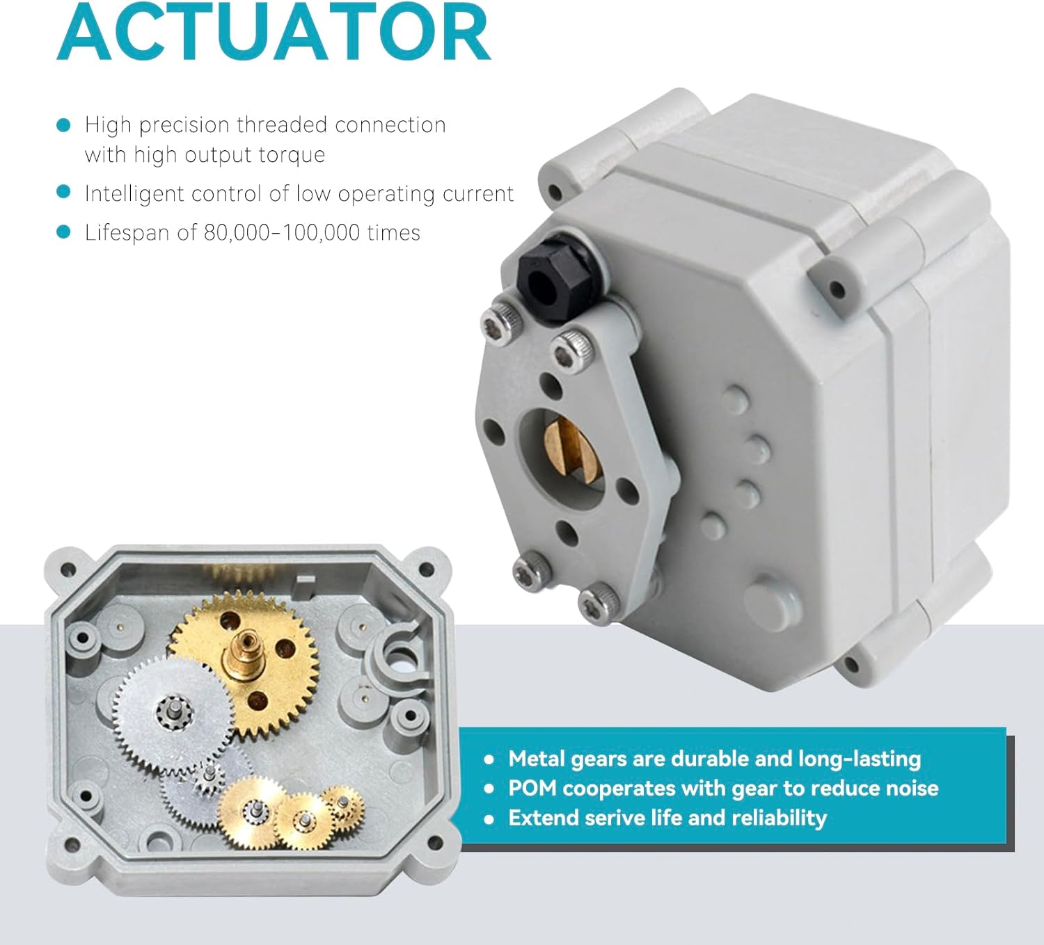 BACOENG Motorized Ball Valve, 1/2" DN15 Electrical Ball Valve, 2 Way 110VAC Stainless Steel NC Electric Water Valve