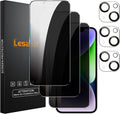 3+3 Pack Privacy Screen Protector for iPhone 14 Plus 6.7-Inch with 3 Pack Camera Lens Protector, Anti Spy Tempered Glass Film 9H Hardness Bubble Free Case Friendly