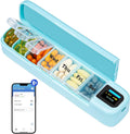 Daviky Smart Pill Organizer with Alarm, Bluetooth Daily Once a Day Pill Box 7 Day with APP, Weekly Travel Pill Case, Portable Pill Reminder for Medicines, Supplements and Vitamins(Green)