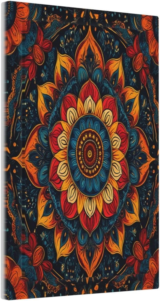Boho Colorful Mandala 1-Gang No Device Blank Wallplate Electrical Light Switch Covers Decorative Receptacle Face Plate Cover for Bathroom 5 X 3 IN
