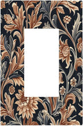 Decorative Outlet Covers Vintage Grey Plant Leaves Brown Flowers 1 Gang Single Rocker Light Switch Cover Plate Wall Plates GFCI Faceplate for Bedroom Home Decor
