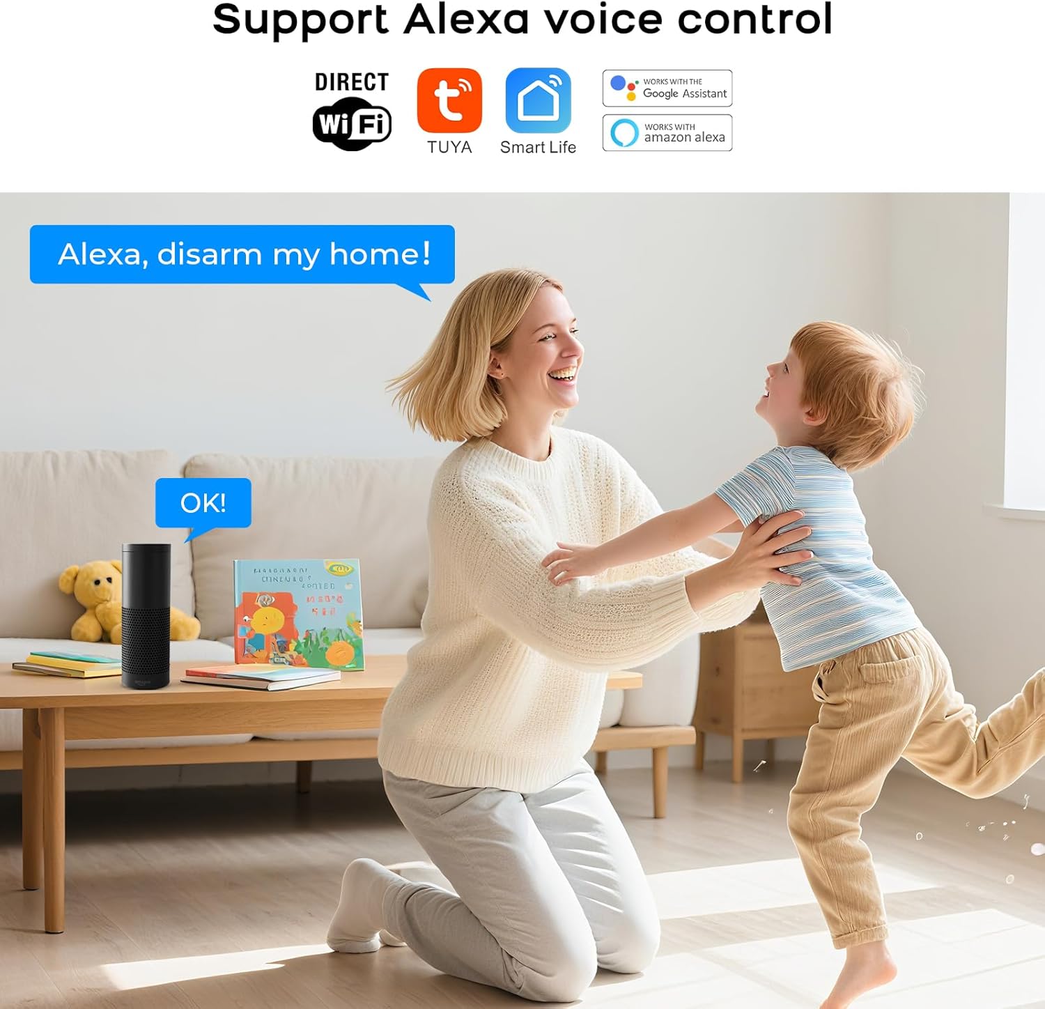 Alarm System for Home Security,Wireless Security System with WiFi+GSM/4G Phone App Control,Door/Window Sensors Instant Alerts&Auto Alarm Dial,Compatible with Alexa NO Monthly Fees