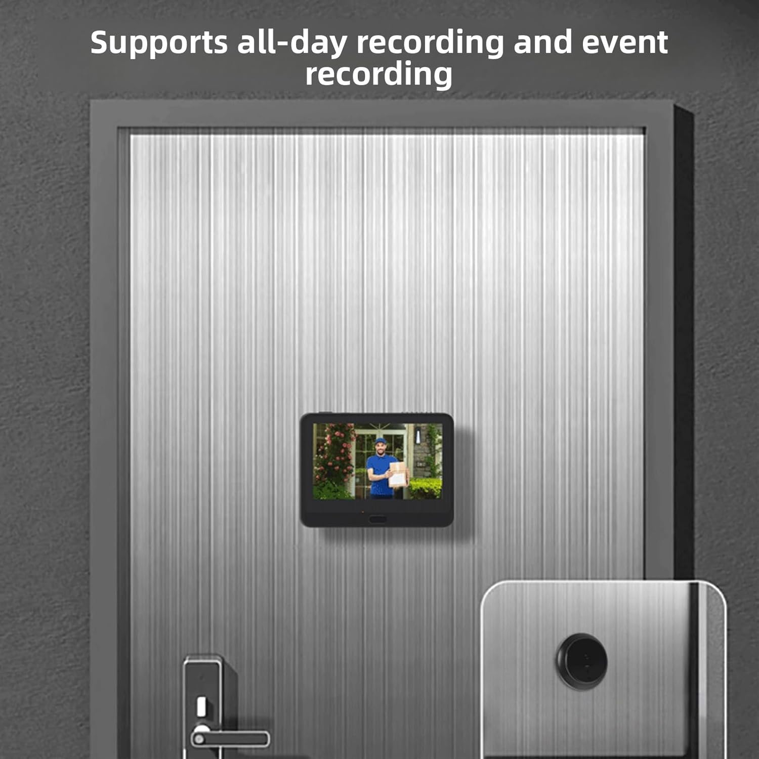 Zopsc Peephole Camera 1080P, Digital Door Viewer with 4.3in Color Screen, PIR Human Detection, High Definition Recording, Voice Changing, for Home Security Monitoring