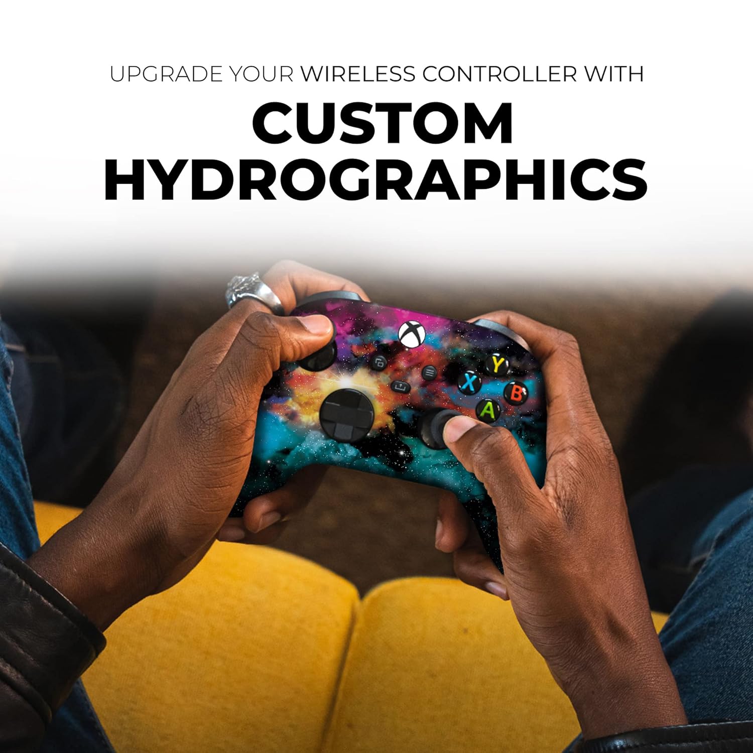 DreamController Galaxy Custom X-box Controller Wireless compatible with X-box One/X-box Series X/S Proudly Customized in USA with Permanent HYDRO-DIP Printing (NOT JUST A SKIN)
