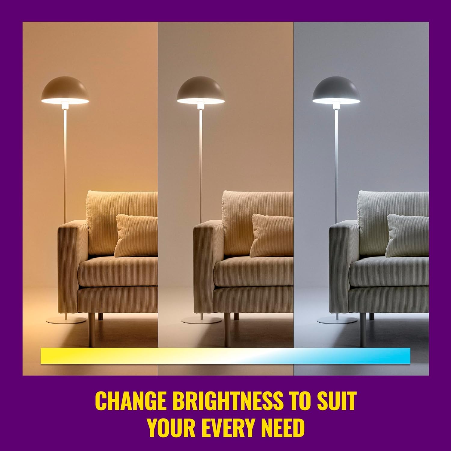 WiZ Connected Color ST19 Filament LED Smart Bulb - Pack of 6-300 Lumen - E26 - Indoor - Wi-Fi Enabled - Voice/App Control - Motion Activation - Matter Compatible