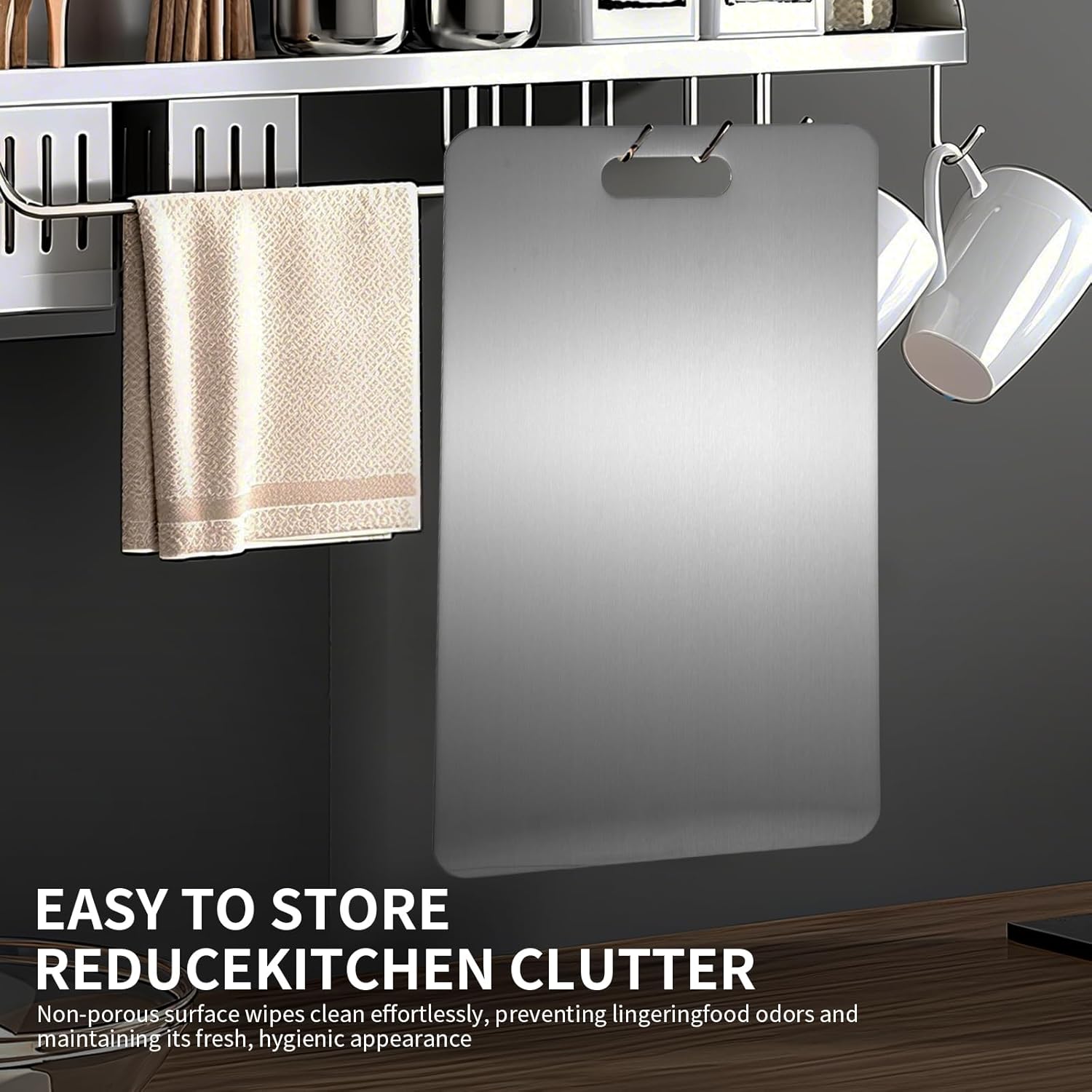 Katuchef Titanium Cutting Board 2025 New Upgrade Pure Titanium Cutting Boards for Kitchen Double Sided Cutting Boards Non Toxic,Hygiene Durable Chopping Board Suitable for Dishwasher Safe (3PC:S+M+L)