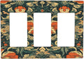 Light Switch Covers William Morris Abstract Floral Plant Pattern Orangeyellowgreen 3 Gang Rocker Electrical GFCI Decorative Triple Outlet Wall Plate Cover Switchplate for Bedroom living Room
