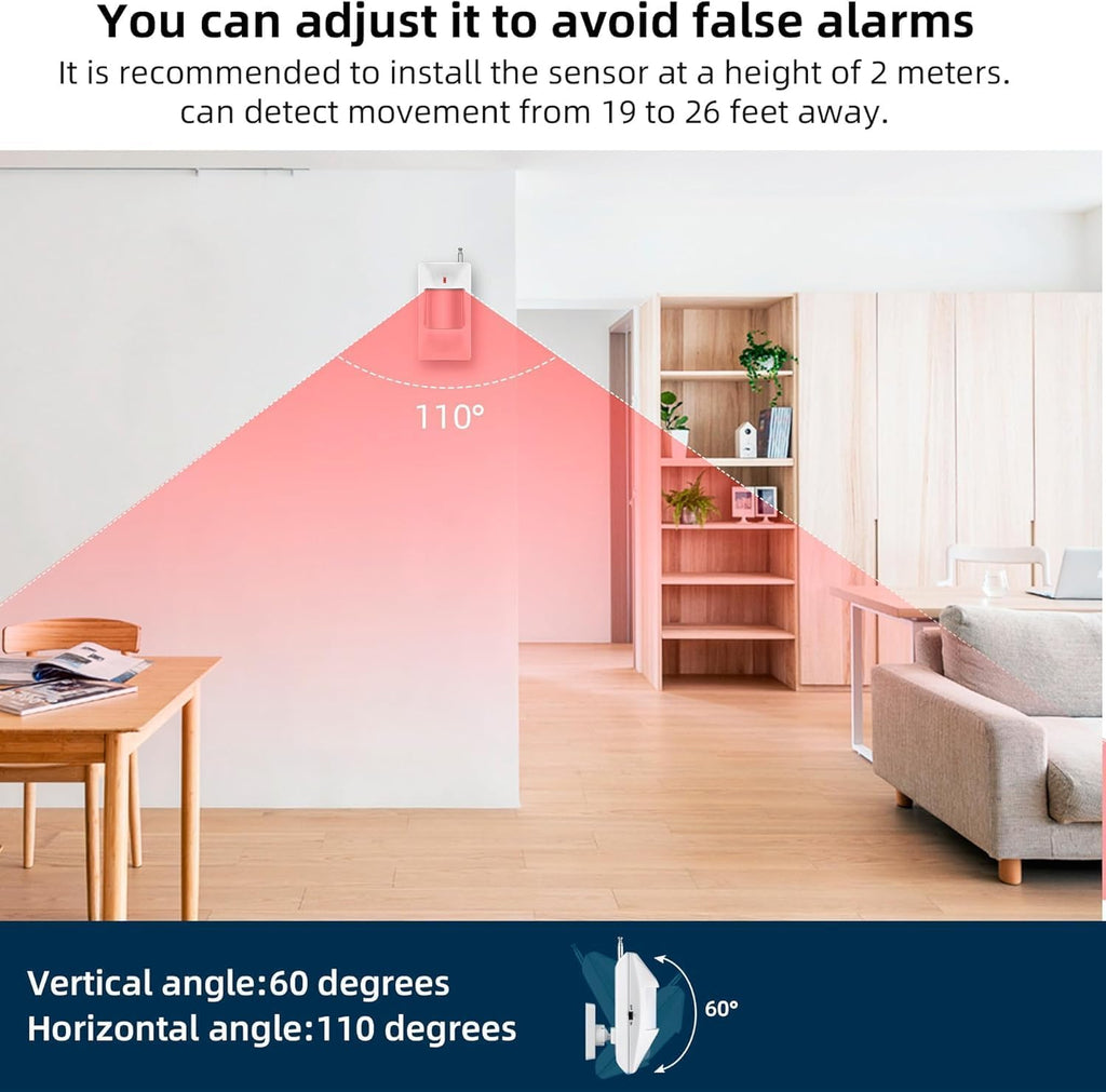 WiFi Alarm Home Security System, 120dB Alarm System with Motion Sensor and Remote Control, Alarm Security System for Shed Garage Alarm