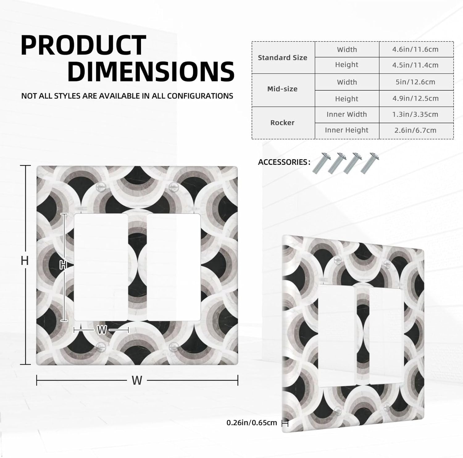 Abstract Art Marble 2 Gang Double Rocker Decorative Light Switch Covers Electrical Faceplate Switch Plates for Bathroom Kitchen Home