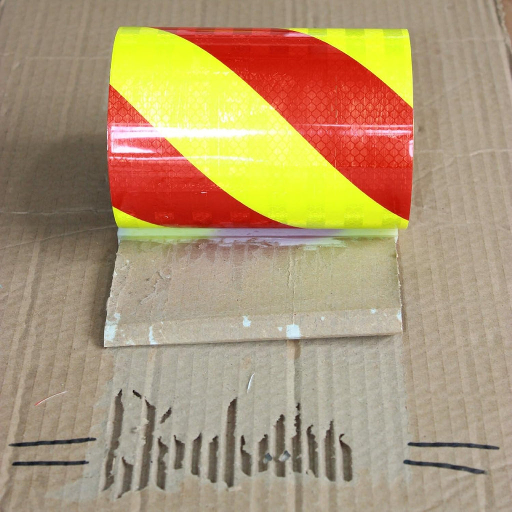 Non Fading Reflective Tape Outdoor Waterproof 6 inch Wide, High Visibility Industrial Marking Tape, Safety Adhesive Stickers (11 feet)