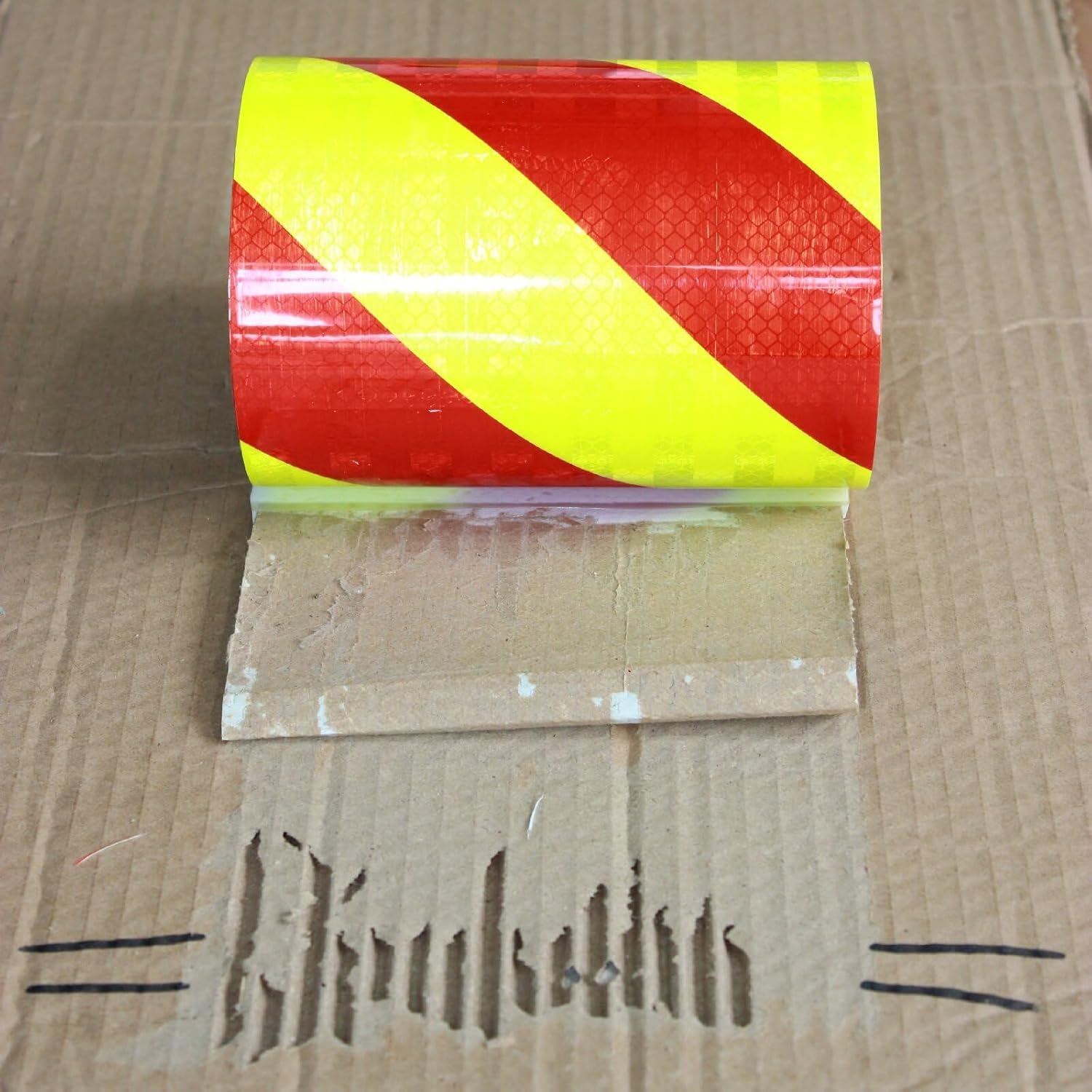 Non Fading Reflective Tape Outdoor Waterproof 6 inch Wide, High Visibility Industrial Marking Tape, Safety Adhesive Stickers (11 feet)