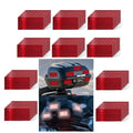 Non Fading Red Reflective Stickers 1 inch X 2 inch, Outdoor Waterproof High Visibility Warning Safety Adhesive Reflector Tape (100 Pcs)