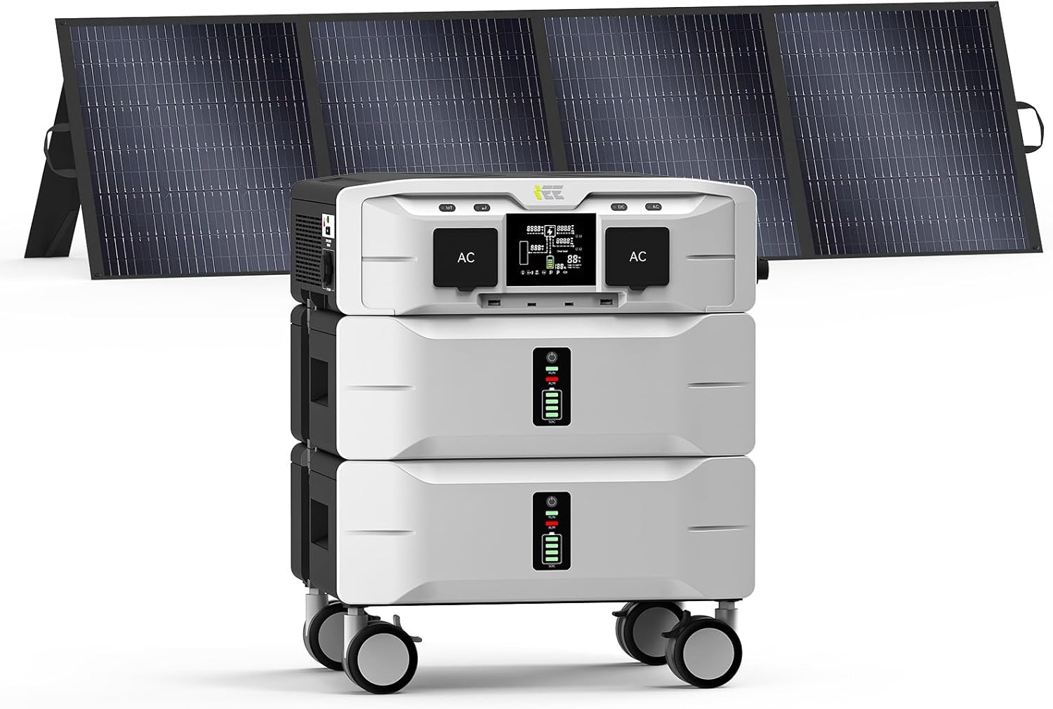 IEE SP5000 Solar Generator 5000W, 5120Wh Power Station with 200W Solar Panel, 5 AC Outlets(9000W Surge), 120V/240V Dual Voltage, LiFePO4 Battery for Home Backup Outdoors Camping RV Emergency