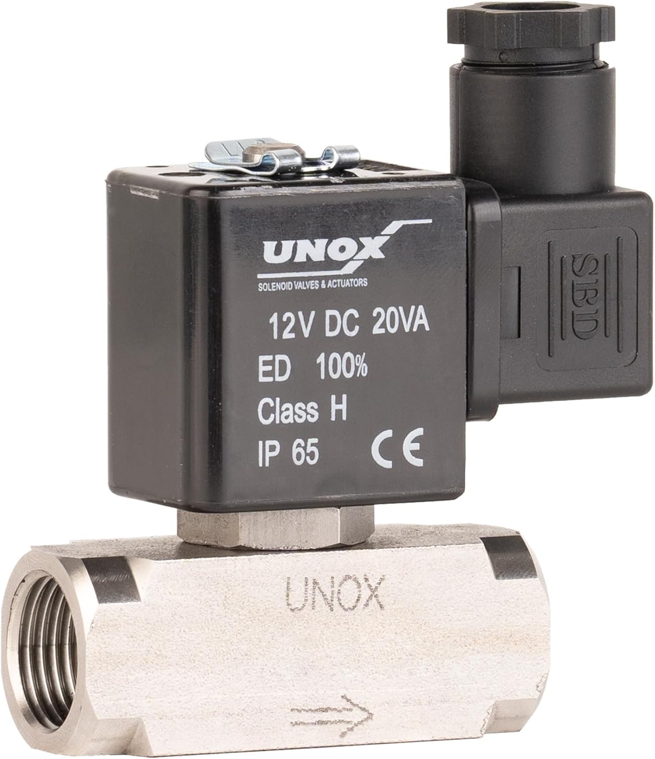 UNOX 3/4" NPT Electric Solenoid Valve 12V DC, Stainless Steel AISI316 Control Valve Normally Closed - 0-232 PSI Multi-Purpose Reliable Control Valve for Water, Air, and Gas - Solenoid Valves