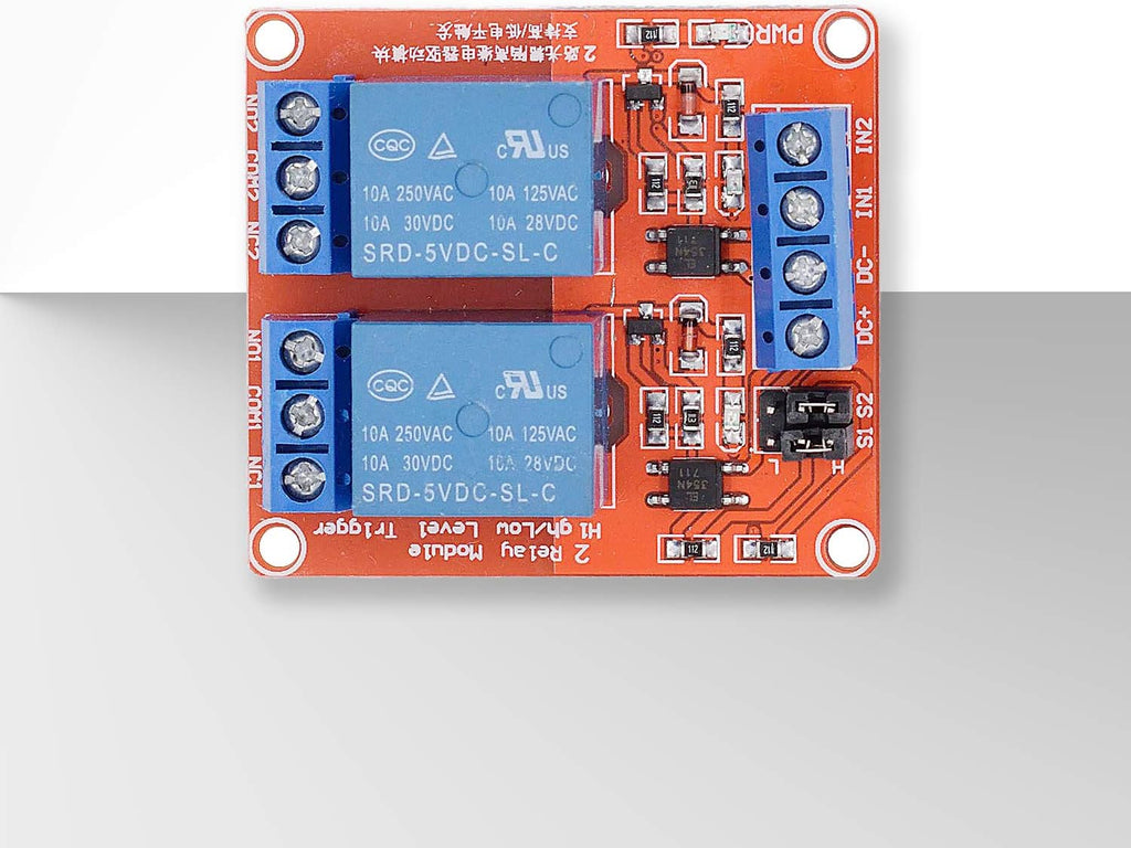 [2-Pack] DC 5V Relay Module 2-Channel Relay Switch with Optocoupler Isolation High/Low Level Trigger