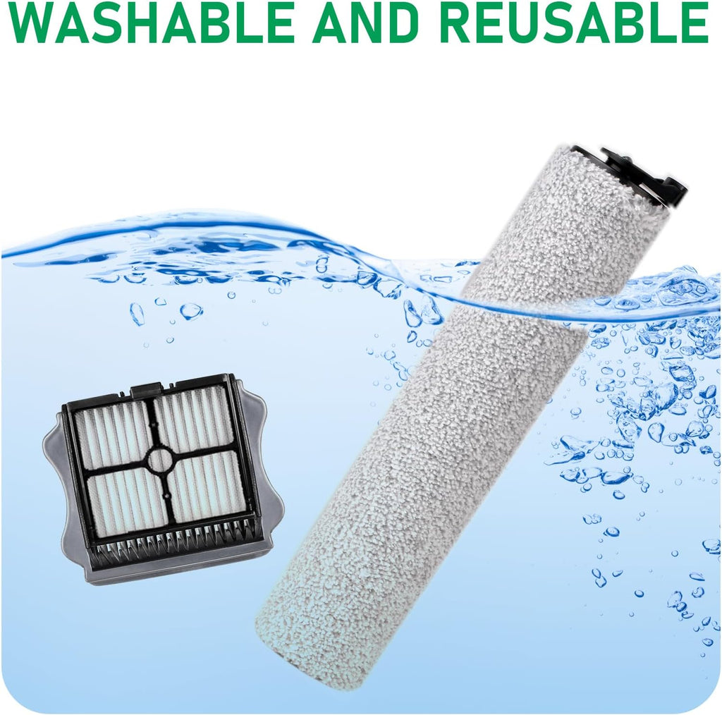 iFloor 3 Replacement Brush Rollers and HEPA Filter Kits Compatible with Tineco iFloor 3 and Floor One S3 Cordless Wet Dry Vacuum Cleaner Replacement Parts Accessories Kit,3 Brush Rollers & 3 Filters