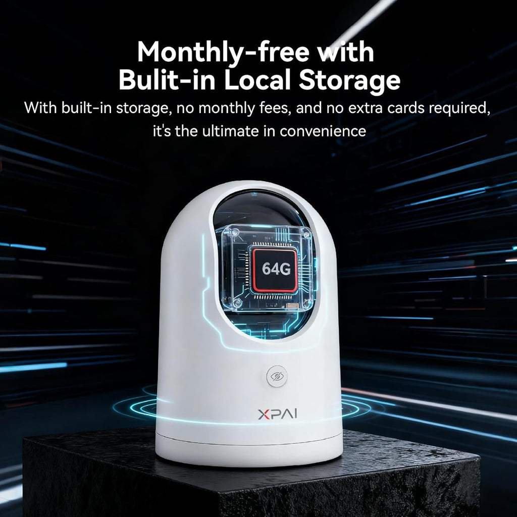 4K Security Camera,Industry's First with Built-in Storage No Monthly Fees,Indoor Camera Wireless,Baby/Pet/Dog Camera with Phone APP,360° Pan-Tilt Wireless Indoor Cam,Cry Detection,2-Way Audio