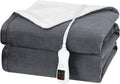 Electric Heated Blanket Throw Size, Washable Blanket Warmer for Home for Adults, Fast Heating, Super Cozy Soft Flannel 50" x 60", 9 Heat Levels, 1-9H Auto-Off, ETL Certified, Slate Gray