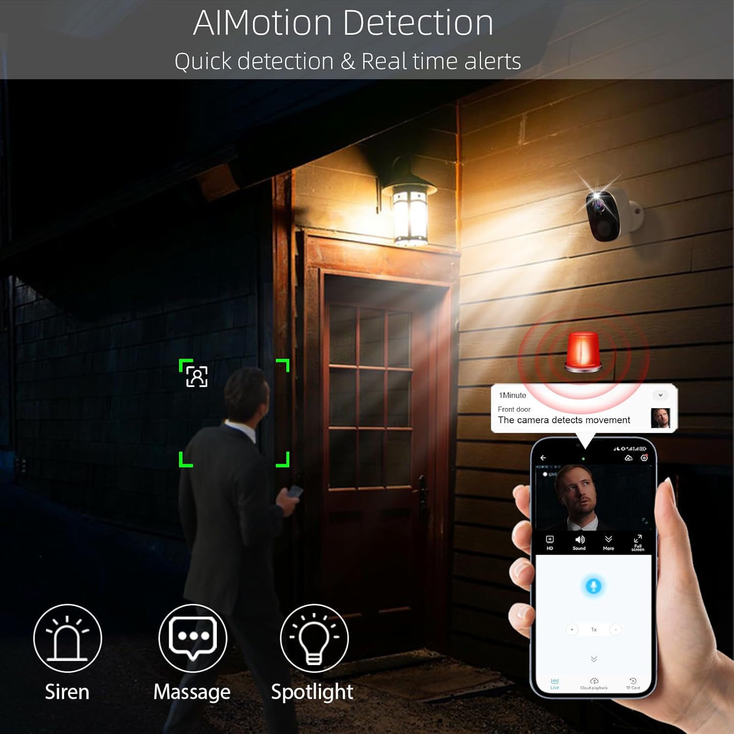 2PCs 2K Security Camera Wireless Outdoor, Surveillance Indoor Home Camera, Battery Powered WiFi Security Cameras with Color Night Vision, AI Motion Detection, 2-Way Audio, IP65, SD/Cloud, Works Alexa