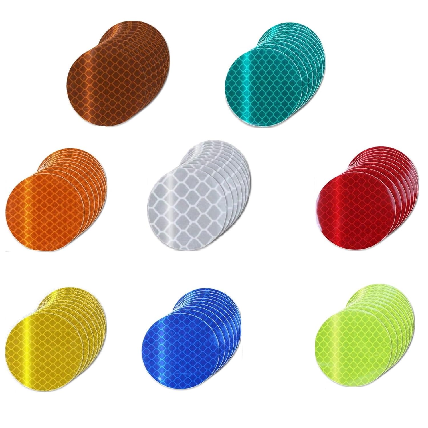 Non Fading Reflective Stickers 2-inch Diameter Round Reflector, Outdoor Waterproof High Visibility Warning Adhesive Tape (80 Pcs)