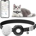 Cat Tracker, Cat Tracker Collar with Safety Elastic Buckle, Works with Any Collar,Compatible with Apple Find My App (Only iOS), No Monthly Fee, Waterproof, Black