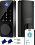Smart Door Lock, Fingerprint Keyless Entry Deadbolt for Front Door App Control, Electronic Touchscreen Keypad, Auto Locking, IP54 Waterproof, Easy Install Digital Lock