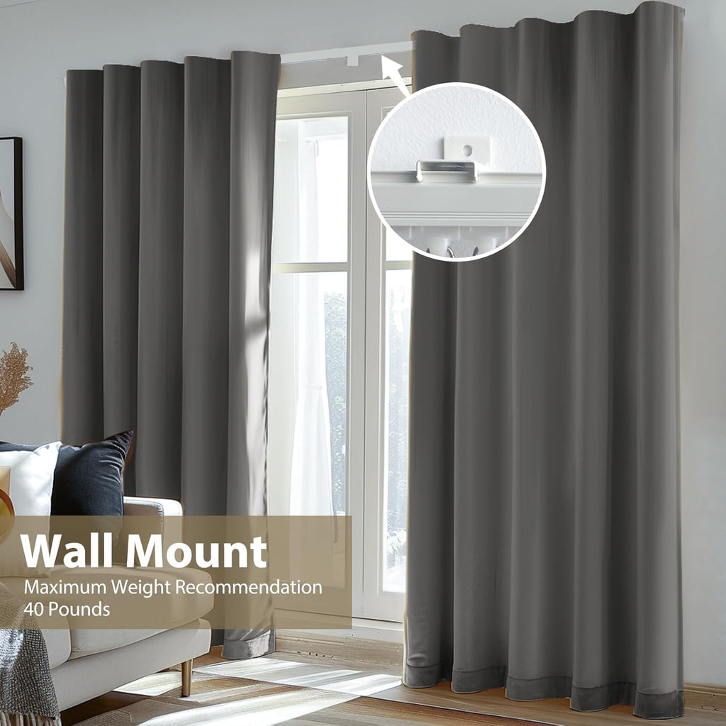 Curtain Tracks Ceiling Wall Mounted Heavy-Duty Curtains Rails Room Divider Curtain Track for Living Room Bedroom Room Shower Divider White 3ft To 9 ft…