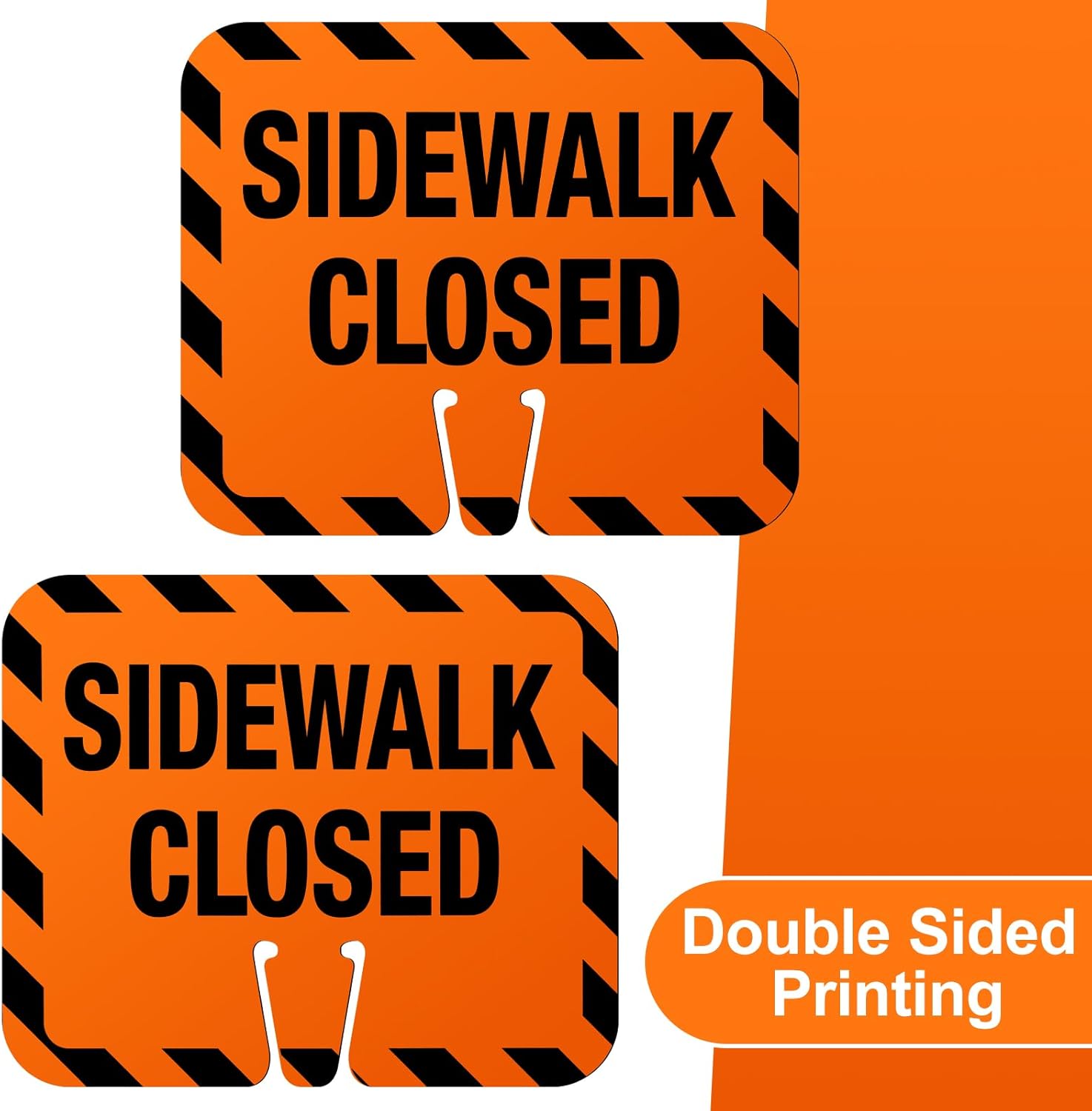 12 Pcs Plastic Sidewalk Closed Sign Bulk for Traffic Cones Top Road Warning Signs 10.4" Height x 12.6" Width x 0.05" Thickness for Outdoor Barricade Construction Caution