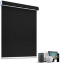 SmartWings Motorized Roller Shades 5% Openness Without Privacy Custom Size, Rechargeable Battery, Works with Matter/Apple HomeKit, Alexa, Thread/Zigbee, Remote Optional, 5% Openness Black