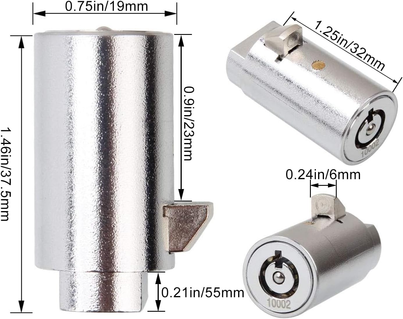 High Security Vending Machine Lock and Key, 2-Pack Soda Machine Lock for Coke Machine, Pepsi Machine, Snack Machine, Candy Machine, Keyed Alike