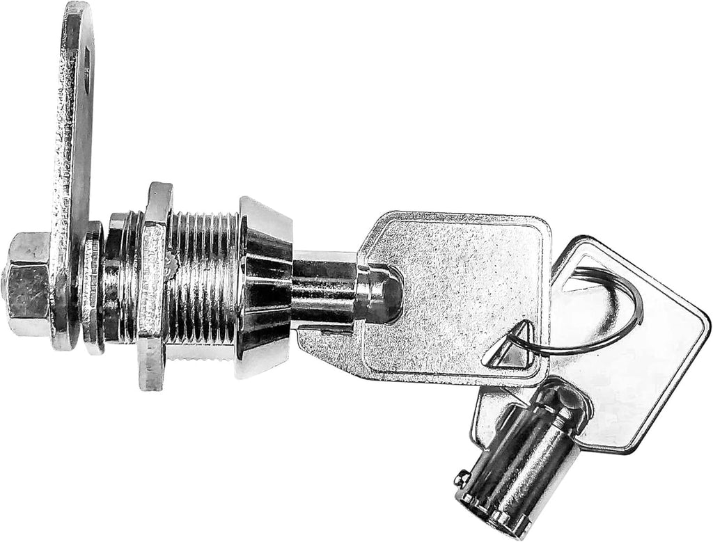 Kingsley Tubular Cam Lock - 5/8" Cylinder, Chrome Finish, Keyed Alike, RV, Cabinet, ATM, Vending & Tool Box Lock