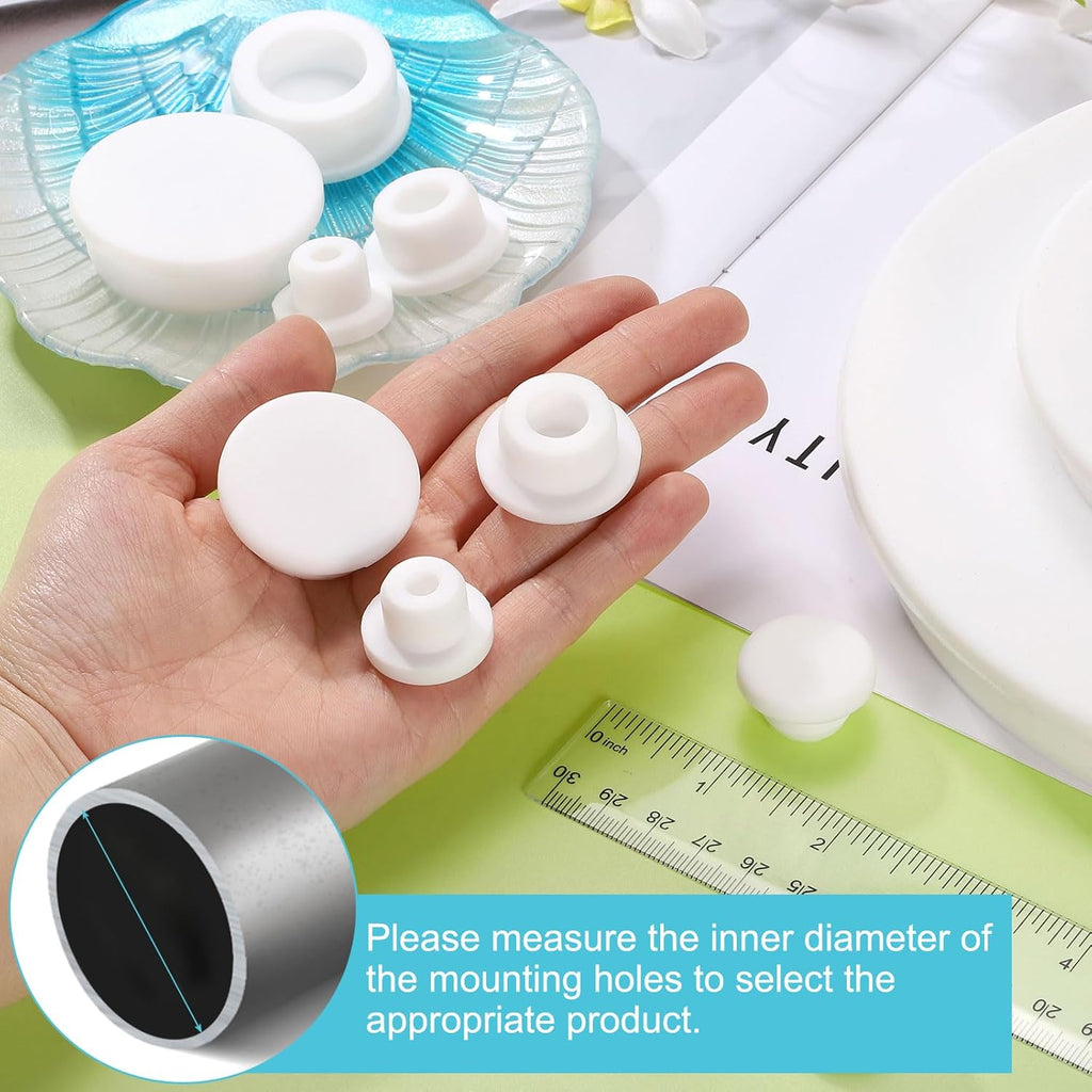 uxcell 15Pcs Silicone Hole Plug, Waterproof Round Rubber Stoppers Bottle Seal Plugs Tube Pipe End Caps for 17mm/0.67" Hole for Bathtub Bottle, White